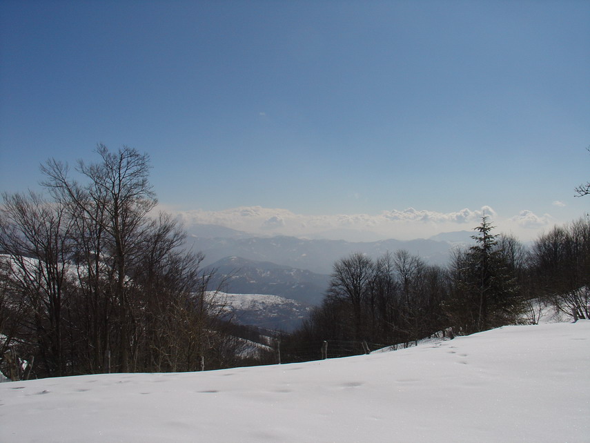 Un panorama invernale quello che si vede dall'Antola