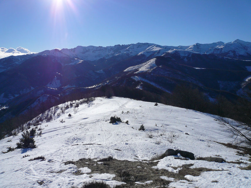 Panorama verso sud dalla vetta dell'Alpet