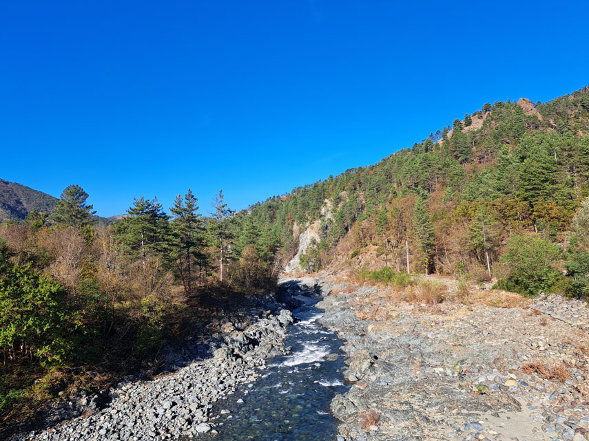 Dopo un mese di ottobre caratterizzato da piogge abbondanti e spesso torrenziali, novembre si apre finalmente col bel tempo stabile che - sembra - debba durare per un po’ di giorni. Stamattina il cielo è limpido e l’aria è mite e quieta come nelle classiche giornate di fine estate; peccato solo per il mal di gola e l’abbassamento di voce che mi hanno un po’ infastidito durante la settimana e che mi inducono oggi a fare una camminata breve dietro casa